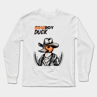 Funny Cowboy Duck Cool Long Sleeve T-Shirt